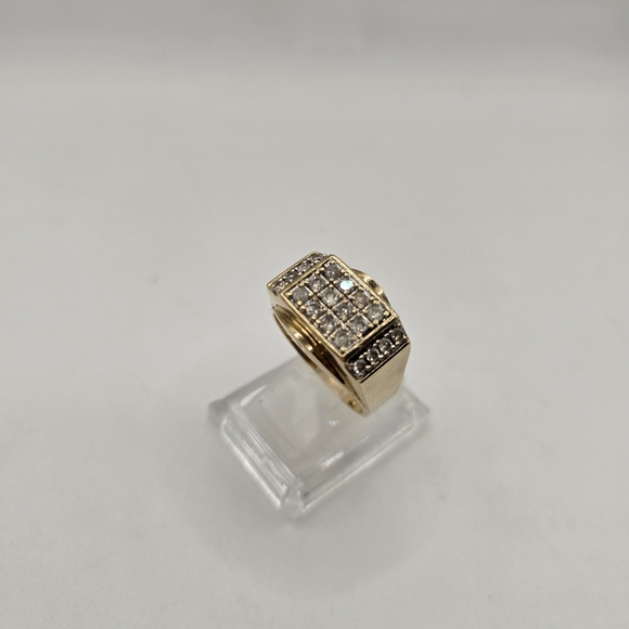 10 K Gold Signet Men's Ring  Size 12 W Diamond 6.9 Grams GTR - Picture 9 of 16